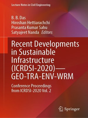 cover image of Recent Developments in Sustainable Infrastructure (ICRDSI-2020)—GEO-TRA-ENV-WRM
